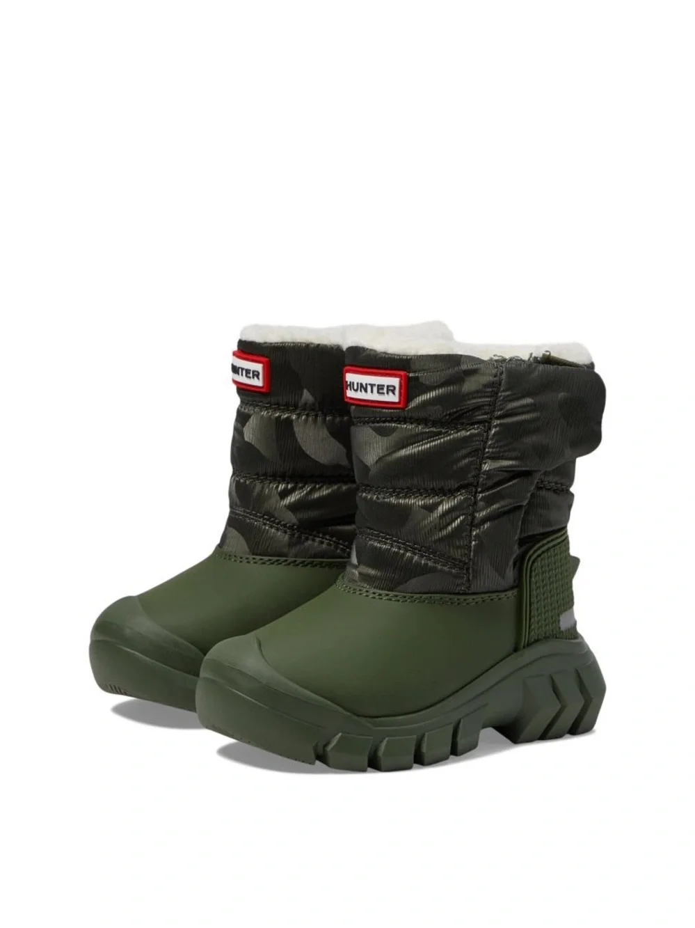 Hunter Intrepid Reflective Camo Snow Boot- Flexing Green - Size Youth 13